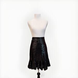 Women’s Sequin Skirt Size 14 Black Crown & Ivy Holiday Festive NEW NWT
